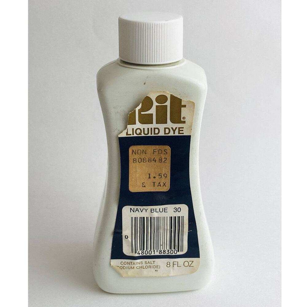 Vintage Rit Liquid Dye Navy Blue #30 8oz Open Bottle 7.8 Oz